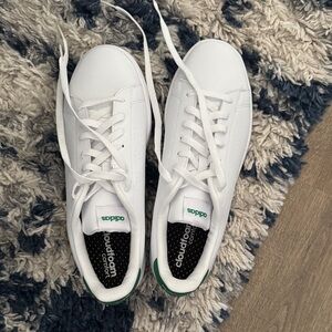 Adidas Cloudfoam White and Green Sneakers